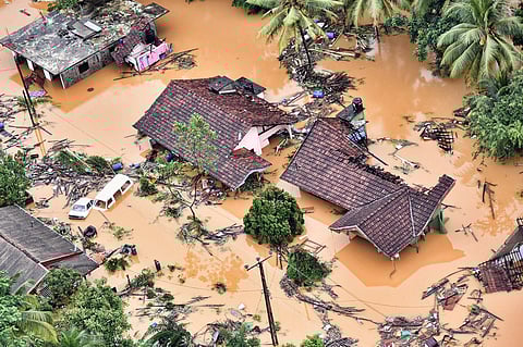 Image of the flooded regions in Sri Lanka