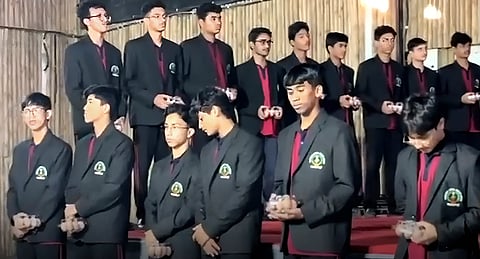 Image of the school students who launched branded eggs