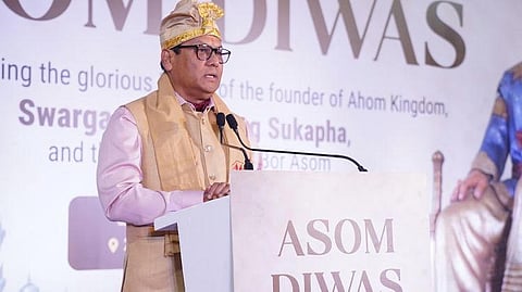 Sarbananda Sonowal addressing gathering on Asom Diwas