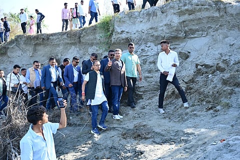Pijush Hazarika at inspection site in Baghjan