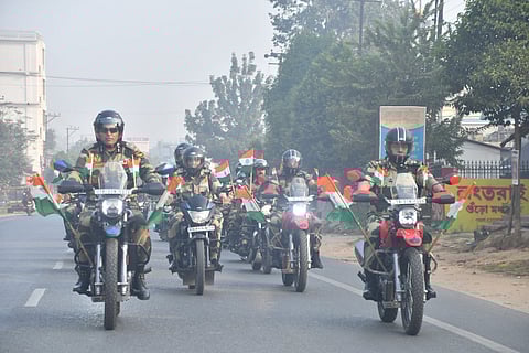 BSF organizes motorcycle rally in Tripura as part of Diamond Jubilee Celebrations