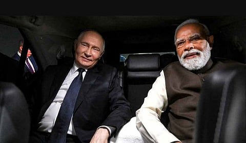 PM Narendra Modi receives President Putin, shares ride in Aurus Senat