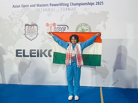 Image of Assam's Dr Sanchita Sarma, who won four bronze medals in the Asian Masters Powerlifting Championships in the Masters-2 category