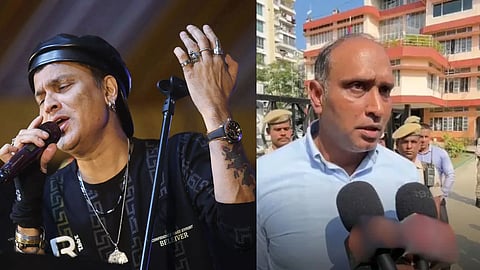 File photo of Zubeen Garg on the left and SDGP Munna Prasad Gupta on the right