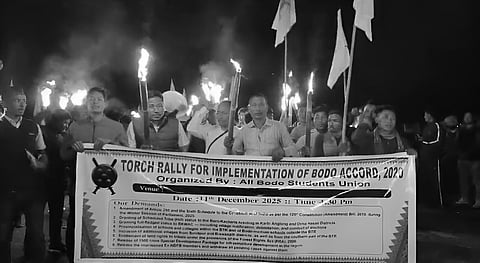 Image of the torch rally led by ABSU in Bijni