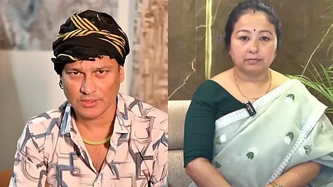 File photo of Zubeen Garg on the left and Garima Garg on the right