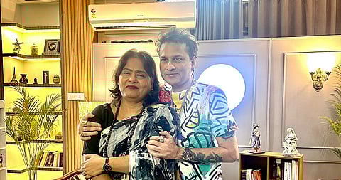 Image of prominent author Rita Choudhury and late legendary music icon Zubeen Garg during a podcast