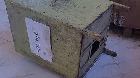 Image of the looted donation box