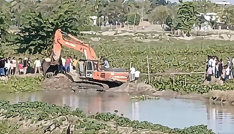 Image of the Eviction Drive Launched to Clear Encroachments at Roumari Beel in Nagaon