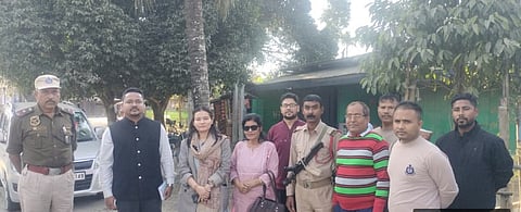 Image of the officials who inspect the large-scale enforcement drive at Dhing, which was organised under the COTPA