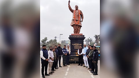 Image of the statue of Atal Bihari Vajpayee situated at College Road in Hailakandi town