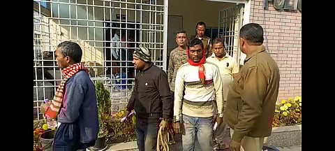 Image of the arrested individuals for the illegal smuggling of cows in Jagiroad