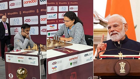 PM Modi Lauds Humpy and Erigaisi for Historic Bronze Wins at FIDE World Rapid Chess