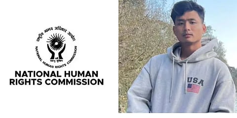 File photo of NHRC logo on the left and Anjel Chakma, the North East student who was racially killed in Dehradun on the right