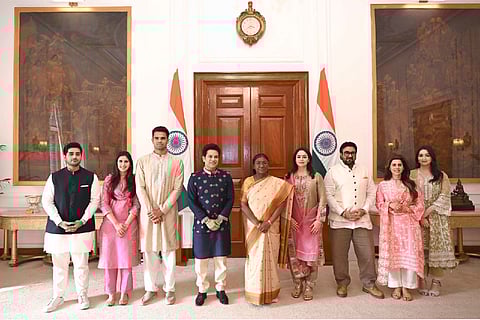 Sachin Tendulkar meets President Droupadi Murmu