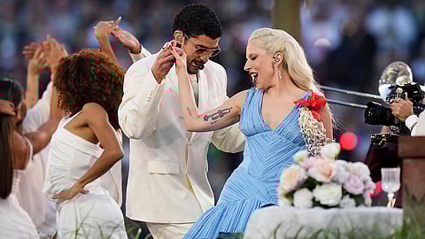 Lady Gaga joins Bad Bunny at surprise Super Bowl 2026 halftime show appearance