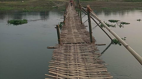 Bokakhat: Villagers forced to use bamboo bridge, risking life and limb