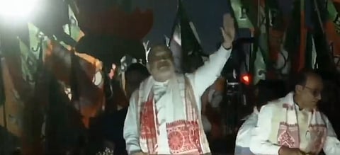 Amit Shah Holds Roadshow in Guwahati Ahead of Assam Polls