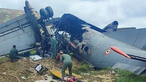 Indian Air Force Transport Plane Crashes and Catches Fire at Jorhat Airbase