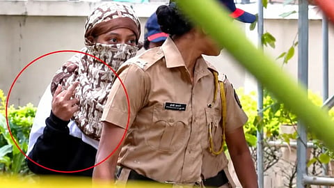 Siya Goyal makes Obscene Gesture Towards Media During Murder Investigation