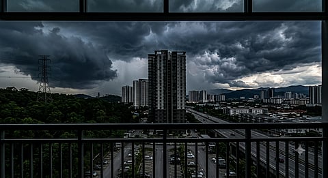 Dark Clouds Hover Over Guwahati as Lighting and Heavy Rain Loom