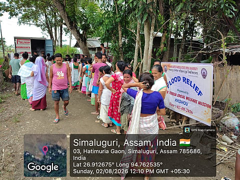 Sivasagar: KKHSOU's Mother Teresa Social Welfare Mission conducts Flood Relief Drive