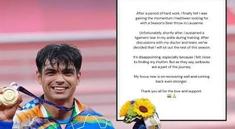 Neeraj Chopra Out of AsianGames 2026 After Ankle Ligament Tear