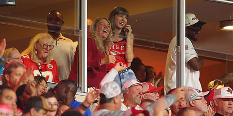 ‘That’s my husband!’: Taylor Swift has a ‘proud wife’ moment as Travis Kelce scores first touchdown of the season