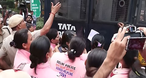 CJP Protest Delhi Deploys ‘Pink Force’ for Women’s Safety on Rajpath
