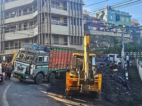 coal truck overturned