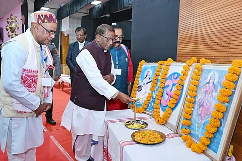 असम के राज्यपाल लक्ष्मण प्रसाद आचार्य भारतीय शिक्षण मंडल के प्रशिक्षण सत्र में शामिल हुए