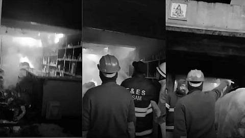लेडो में भोर से पहले लगी भीषण आग में दो दुकानें खाक, 1 करोड़ रुपये से अधिक का नुकसान