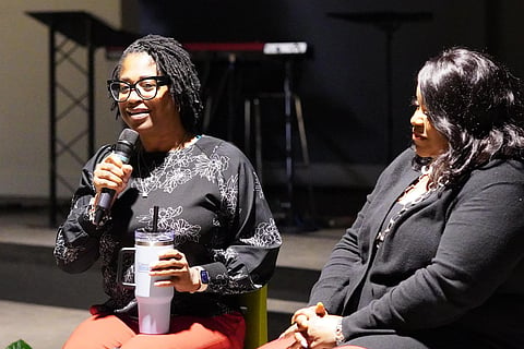 LaShanna Bruce, North Pulaski 100 Families County Coordinator and Cathy Reid, Program Manager of the Arkansas Home Visiting Network