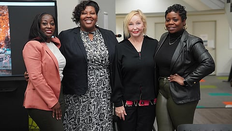 l to r: Shawani Milton from ZERO TO THREE’s Safe Babies program, Attorney Chrishauna Taggart, Attorney Therese Free, LaTisha Brunson of the 100 Families Initiative