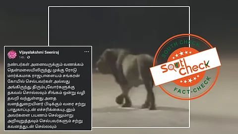 தென்காசி மாவட்ட பெட்ரோல் பங்கில் அலைந்த சிங்கம்