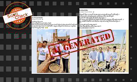 Viral images claiming to show Congress MP Rahul Gandhi and AIMIM chief Asaduddin Owaisi together at the Babri Masjid site are circulating on social media.