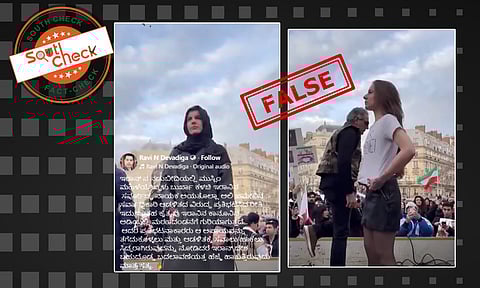 Fact Check: ಇರಾನ್ನಲ್ಲಿ ಮಹಿಳೆ ಬುರ್ಖಾ ತೆಗೆದು ಅಯತೊಲ್ಲಾ ಅಲಿ ಖಮೇನಿ ವಿರುದ್ಧ ಪ್ರತಿಭಟಿಸಿದ್ದಾರೆಯೇ? ಇಲ್ಲ, ವೀಡಿಯೊ ಪ್ಯಾರಿಸ್ನದ್ದು