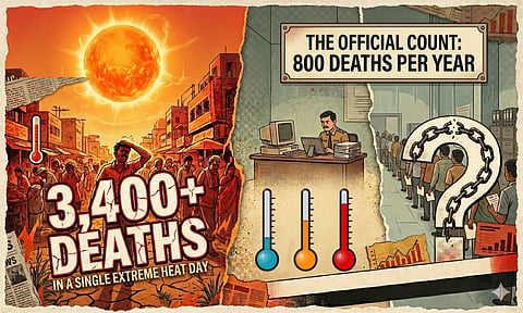 A single day of extreme heat kills 3,400 Indians; the govt counts 800 a year