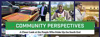 Collage of community moments from Seattle’s South End, featuring neighbors, public art, local events, and health care services, overlaid with the title “Community Perspectives: A Closer Look at the People Who Make Up the South End.”