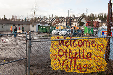 An overall shot of Othello Village homeless encampment in the Rainier Valley of Seattle, Washington, February 28, 2016.