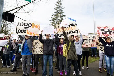 "We Are Students, We Are Change": South Shore Middle School Students Join in School Walkout Against Gun Violence