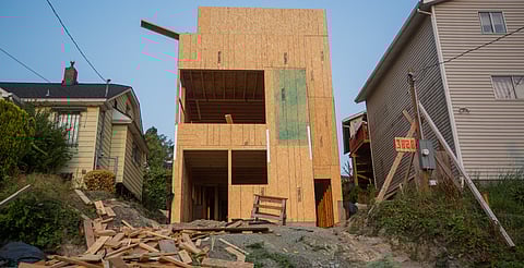 Seen here on Aug. 12, 2018, an in-process construction project stands at 3828 37th Ave. S., in Seattle, Washington.