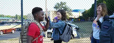 Rainier Beach Students Start School with High Fives and Encouragement