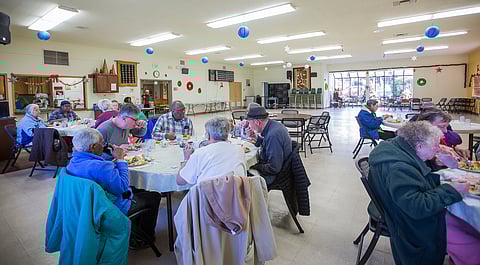 Seniors eat lunch at the Southeast Seattle Senior Center in Seattle, Washington, on Dec. 10, 2018, (Photo: Carolyn Bick)