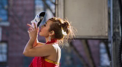 A dancer from the Thai Cultural Society performs, during the annual Lunar New Year festival in Chinatown, Seattle, Washington, on March 2, 2019. (Photo: Carolyn Bick)