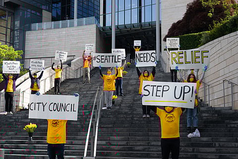 "For me it hits home every single day" — Seattle Transit Riders Union Protest for Economic Relief