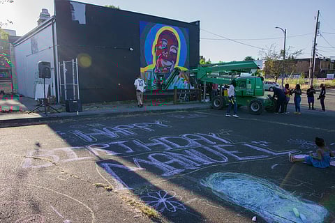 'The Journey Is Not Yours Alone.' Birthday Celebration, Mural Honor Life of Manuel Ellis