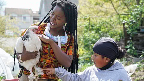 Seattle native Nyema Clark, founder and director of Nurturing Roots Farm located on Beacon Hill. (Photo: Susan Fried)