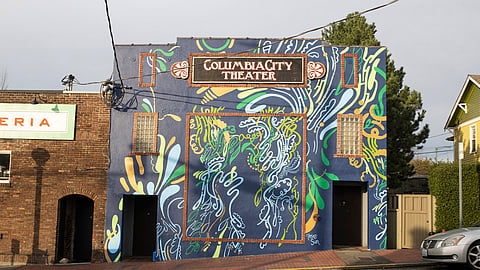 Moses Sun's "Flourish Together" is a tribute to Columbia City's cultural interconnectedness, activating a space central to the arts and history of the neighborhood. (Photo: Moses Sun)