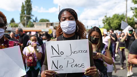 Protester at a Black Lives Matter march in Othello Park on June 7, 2020. (Photo: Alex Garland)